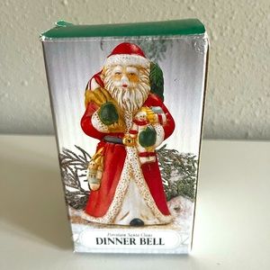 Vintage HomeTrends Porcelain Santa Claus Dinner Bell in box - Christmas decor